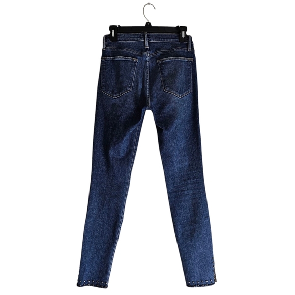 FRAME Denim Le High Skinny Stud Blue Jeans 27 Preowned - Picture 2 of 8